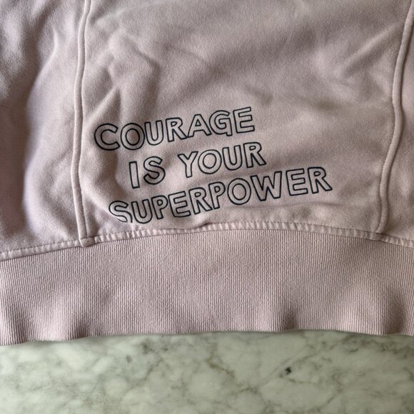Athleta Girl X Simone Biles “Courage is Your Superpower” Pink Hoodie Size S / 7 - Picture 3 of 8